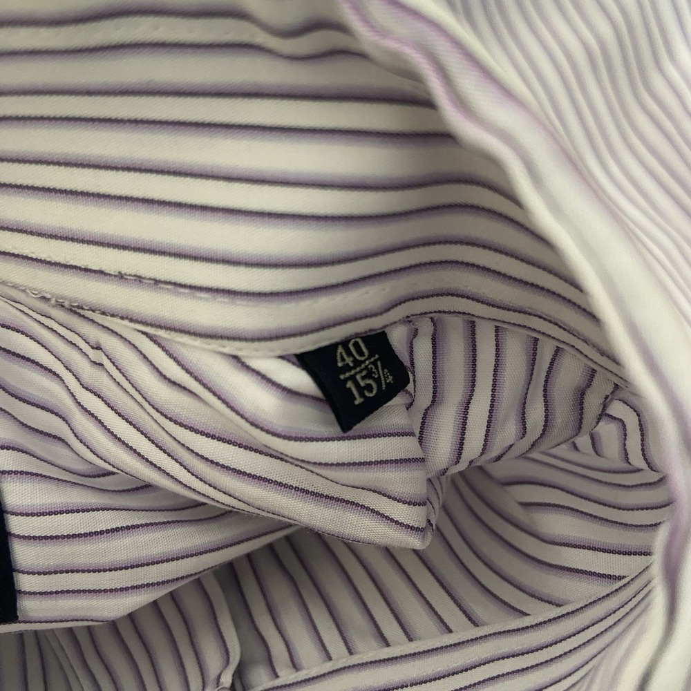 Canali Dress Shirt men's 15.75 40 Button Up Striped Cotton Casual Long Sleeve - Picture 4 of 12